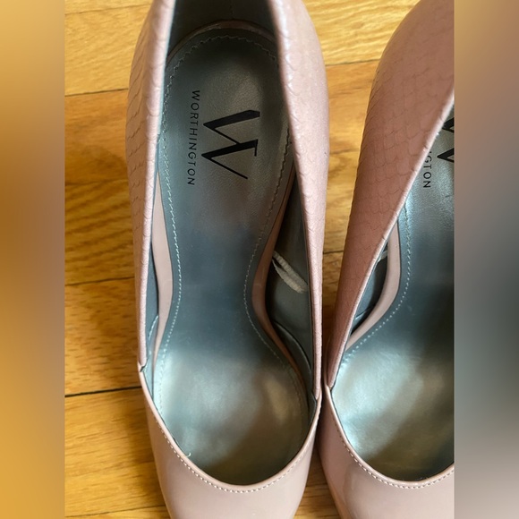 Worthington light pink snake print faux leather heels size 7 - like NEW! - Picture 9 of 11